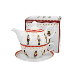 Filiżanka z dzbankiem I spodkiem Tea for one CHRISTMAS NUTCRAC