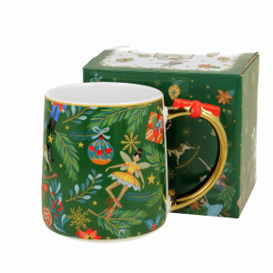Kubek świąteczny porcelanowy z kokardką CHRISTMAS SPIRIT 450 ml