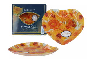 CARMANI Talerz dekoracyjny serce - V. van Gogh, Słoneczniki