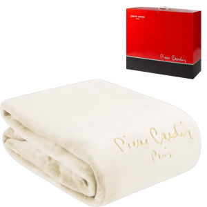 Koc CLARA z haftowanym logo PIERRE CARDIN Eurofirany krem 160x200