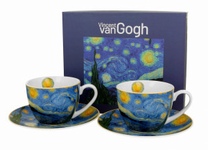 Duo 2 filiżanki ze spodkami STARRY NIGHT inspired by Van Gogh
