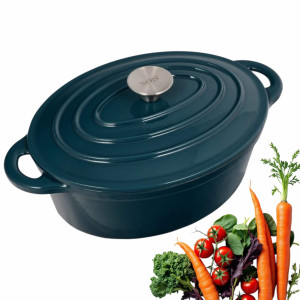Garnek Żeliwny Owalny Tierra 36cm 7,5L morski NOIS