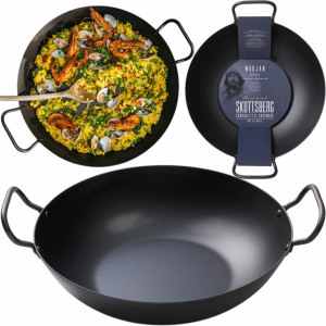 SKOTTSBERG Wok Patelnia głęboka naczynie ze stali węglowej 34 cm