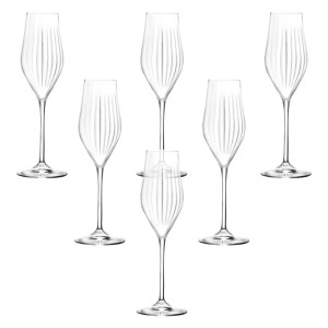 Kryształowe Kieliszki do szampana 6 sztuk 230 ml RCR TIMELESS