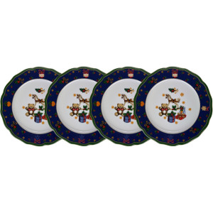 Cicha Noc Komplet 4 talerzy deserowych Blue