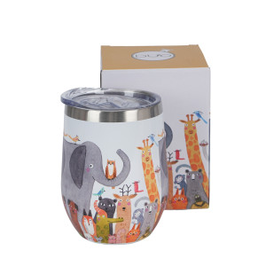 Kubek termiczny ze stali nierdzewnej DUO ANIMALS PSI ŚWIAT - ZWIERZĘTA 330 ml