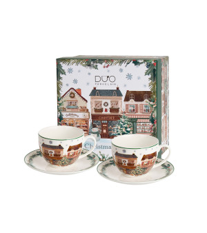 DUO 2 Filiżanki ze spodkami CHRISTMAS CITY 2