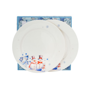 Duo Komplet 2 talerzy deserowych SNOWMAN Kolekcja Świąteczna