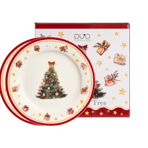 Duo Komplet 2 talerzy deserowych CHRISTMAS TREE 3 Kolekcja Świąteczna
