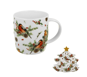 Duo Kubek 400 ml w opakowaniu „choinka” CHRISTMAS BIRDS 1 Kolekcja Świąteczna