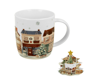 Duo Kubek 325 ml CHRISTMAS CITY 2 w opakowaniu „choinka” Kolekcja Świąteczna