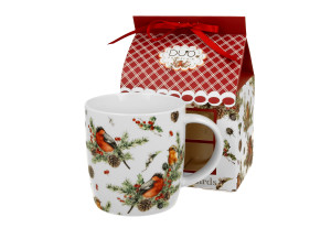 Duo Kubek 400 ml w opakowaniu „domek” CHRISTMAS BIRDS 1 – Kolekcja Świąteczna