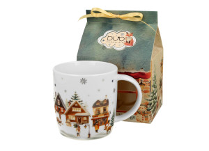 Duo Kubek 400 ml w opakowaniu „domek” CHRISTMAS VILLAGE – Kolekcja Świąteczna