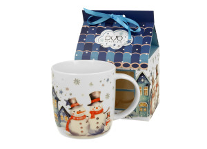 Duo Kubek w opakowaniu „domek” SNOWMAN – Kolekcja Świąteczna