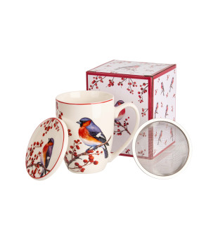 Duo Kubek z zaparzaczem CHRISTMAS BIRDS 3 – Kolekcja Świąteczna