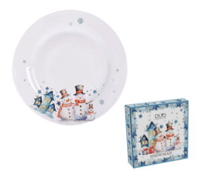Duo Duży talerz SNOWMAN – Kolekcja Świąteczna
