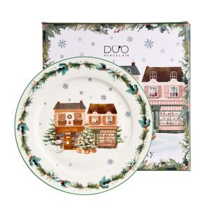 Duo Duży talerz CHRISTMAS CITY 2 – Kolekcja Świąteczna