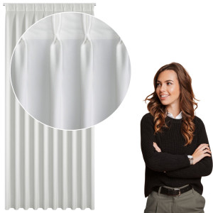 Zasłona zaciemniająca welwetowa na taśmie flex 125x270 MELANIE biały