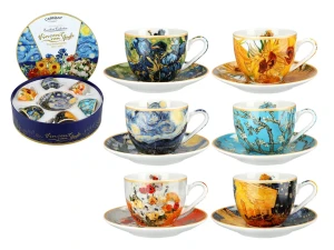 CARMANI Kpl. 6 filiżanek espresso w okrągłym pudełku - V. van Gogh