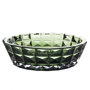 BOHEMIA DIAMOND SMOKEY GREEN KRYSZTAŁOWA MISA 325MM