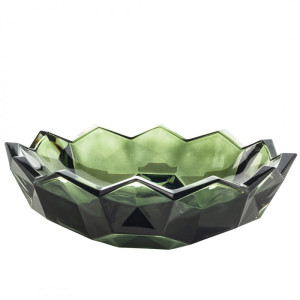 BOHEMIA LUNAR SMOKEY GREEN KRYSZTAŁOWA MISA 330MM