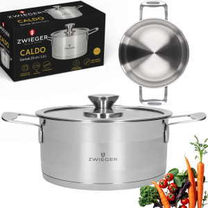 ZWIEGER GARNEK STALOWY Z POKRYWĄ NON-STICK INDUKCJA GAZ CALDO 20CM 2,6 L