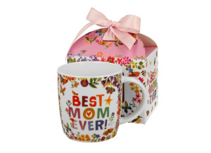 DUO Kubek okazjonalny "BEST MOM" w pudełku z kokardą