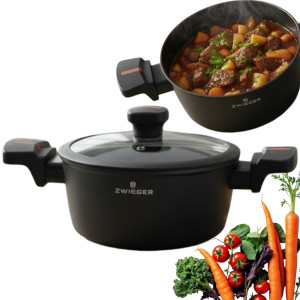 ZWIEGER RED LINE Garnek z pokrywką Aluminiowy TitanEX Indukcja 24 cm