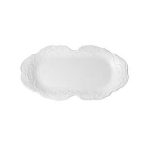 Ćmielów Taca 36 cm Rococo Maria białe 0001