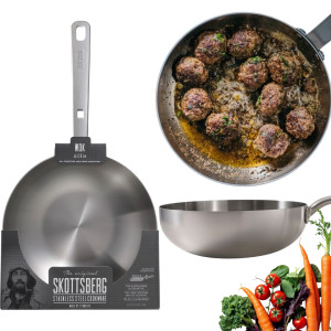 SKOTTSBERG PATELNIA GŁĘBOKA WOK ZE STALI NIERDZEWNEJ STAINLESS STEEL 28 CM