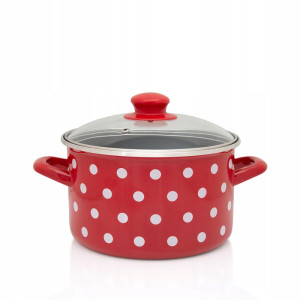 Garnek tradycyjny Metalac Dots on red 3 l