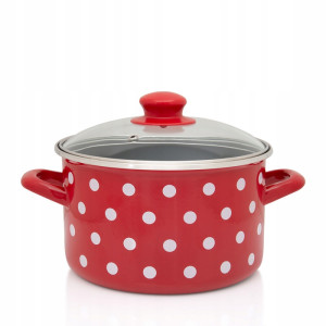Garnek tradycyjny Metalac Dots on red 5 l