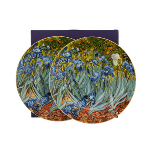 DUO Komplet 2 talerze deserowe IRISES inspired by Van Gogh