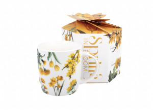 Kubek Żółte Kwiaty 400 ml New Bone China w pudełku ozdobnym