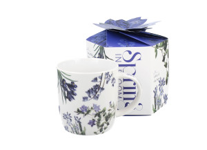 Kubek Niebieskie Kwiaty 400 ml New Bone China w pudełku ozdobnym