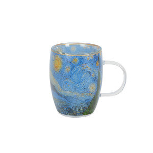 Kubek szklany z podwójną ścianką STARRY NIGHT inspired by Van Gogh