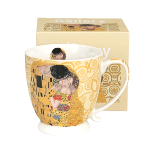 Kubek na stopce THE KISS ECRU inspired by Klimt