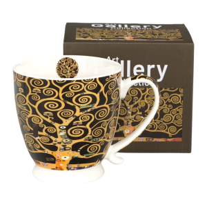 Kubek na stopce TREE OF LIFE BROWN inspired by Klimt
