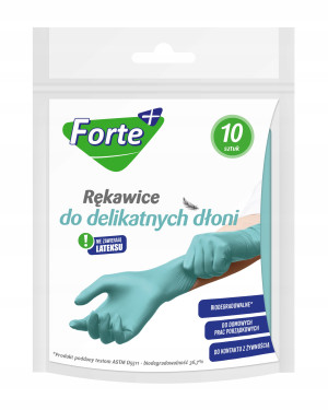 Rękawiczki do delikatnych dłoni Forte+, nitrylowe, biodegradowalne, 10szt.