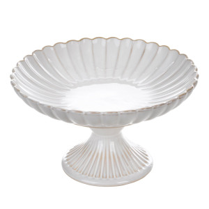 Patera dekoracyjna AVRIL ceramiczna kremowa 25x25x14 cm Eurofirany