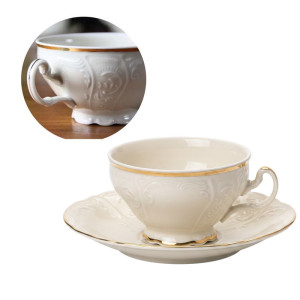 Filiżanka niska ze spodkiem Bernadotte Ivory Gold 360 ml