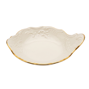 Miseczka do kawioru Bernadotte Ivory Gold 11 cm złota obręcz
