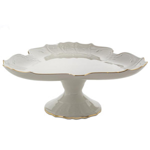 Patera trójkątna na nodze Bernadotte Ivory Gold 35 cm