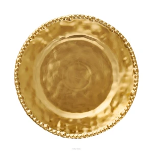Villa Italia Złoty talerz do ciasta porcelanowy 26 cm MESTIERE GOLD