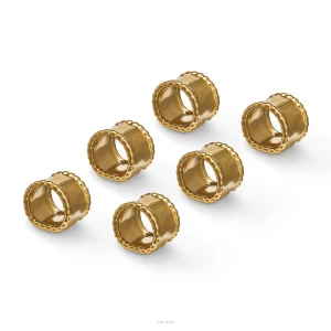 Villa Italia Obrączki na serwetki złote porcelanowe 6 sztuk MESTIERE GOLD