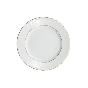 Talerz płytki 25 cm 6 szt Rococo Ćmielów Złota Linia