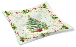Świąteczna patera szklana 13 x 13 cm CHRISTMAS TREE