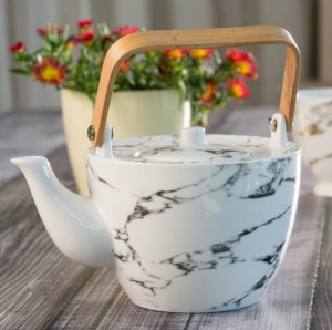 Czajnik porcelanowy 1,2 litra MARMO gold Villa Italia