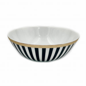 Talerz głęboki coup porcelanowy Serko Bogucice Paski 18,5 cm