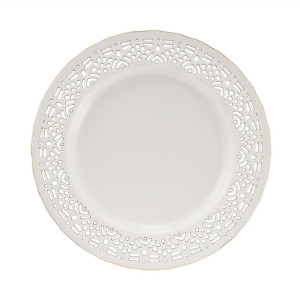 Villa Italia CLARA IVORY talerz deserowy ażurowy 19 cm